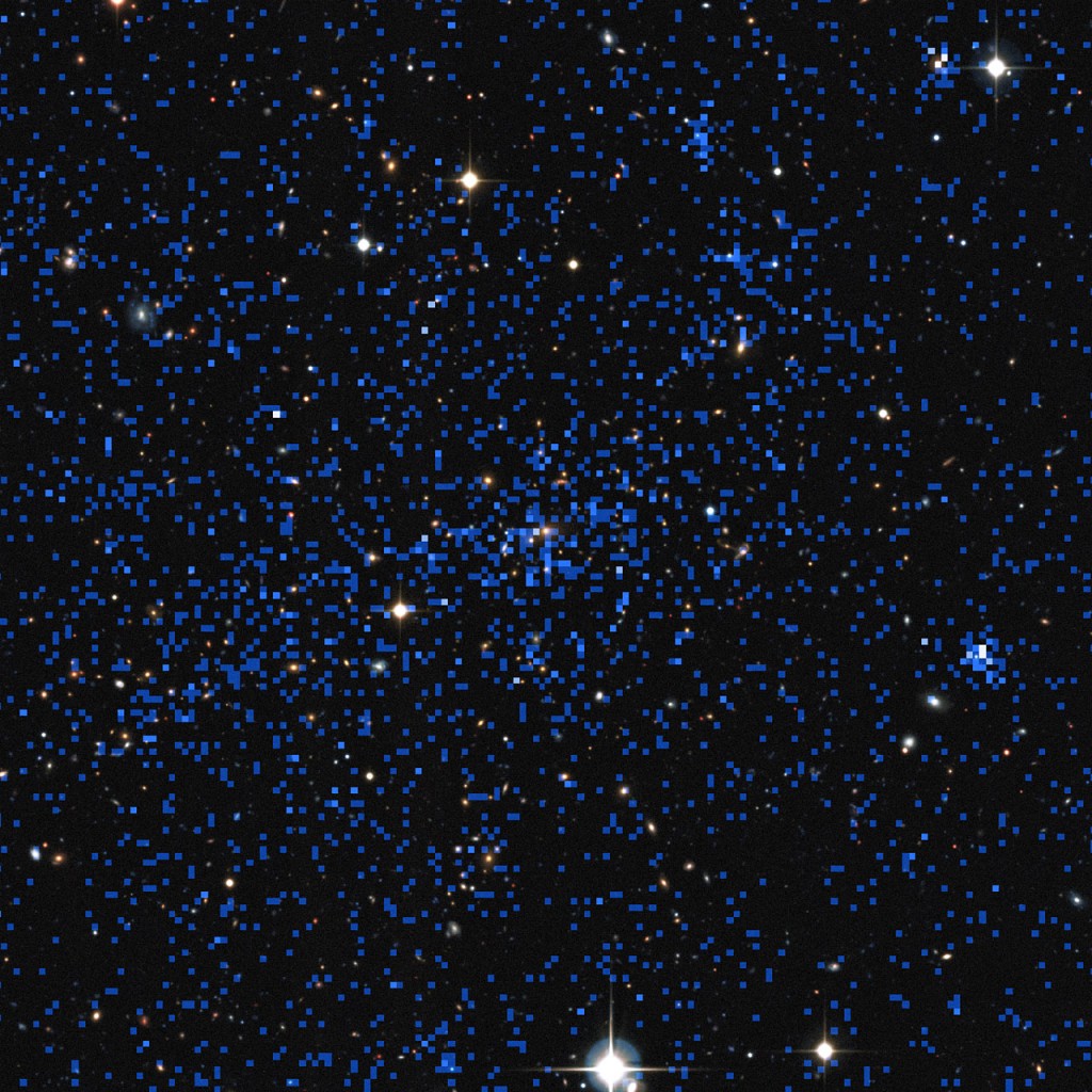 Composite of X-ray and visible light views